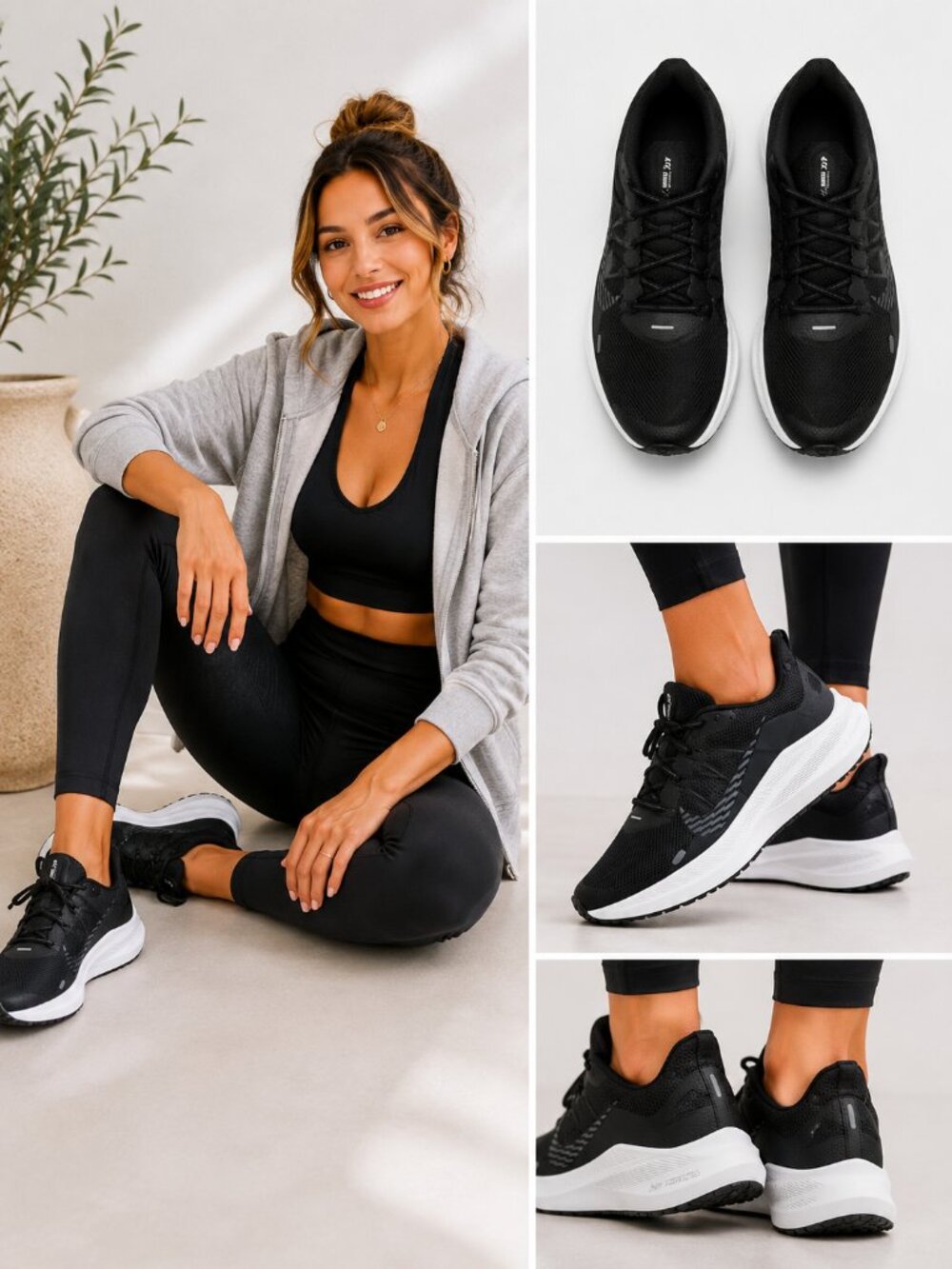 Nike Winflo 7 Shield Running Shoes Black Grey Women's 7 Waterproof NIB